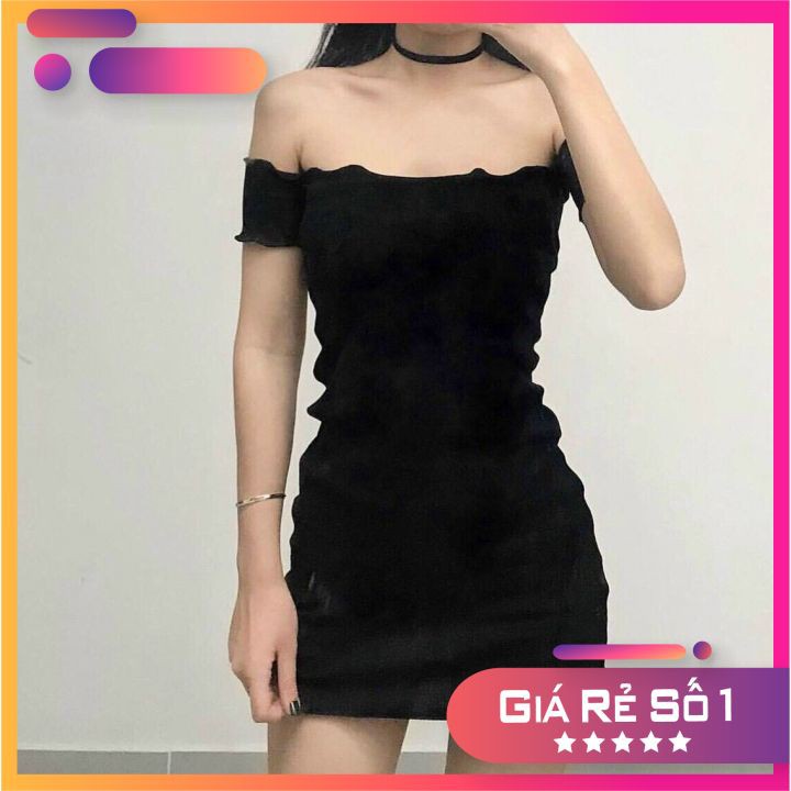 [RẺ VÔ ĐỊCH] Đầm dự tiệc ❄ ❄ Váy Body Trễ Vai Thun Gân Thời Trang | BigBuy360 - bigbuy360.vn