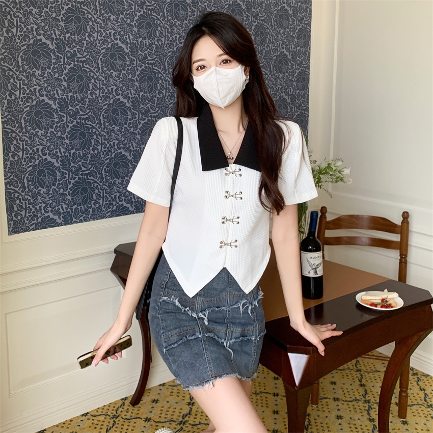 Áo Sơ Mi Ngắn Tay Đính Nút Thời Trang Dành Cho Nữ