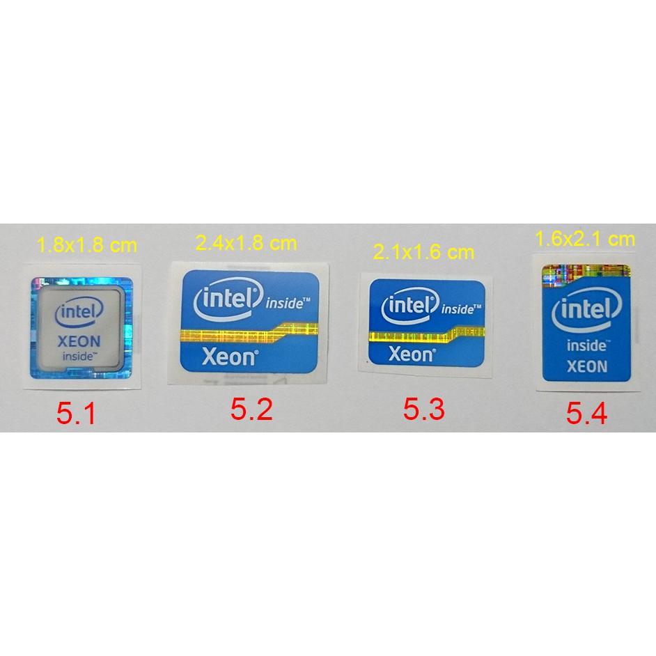 Tem Intel Xeon, Core2, Atom, Pentium, Celeron / Tem dán máy tính ( Sticker ) PC Laptop