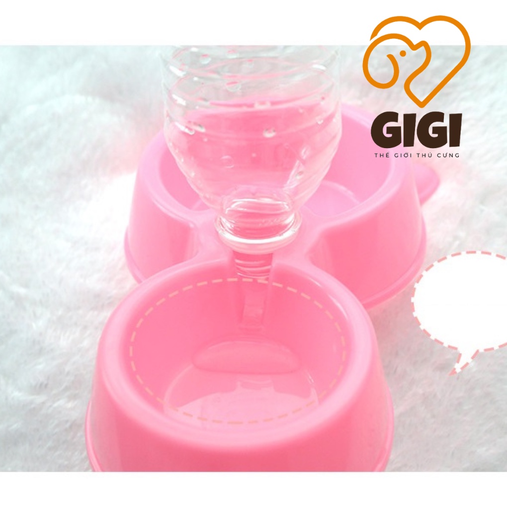Chén bát đôi khay đựng thức ăn nước uống hình tai mèo cho thú cưng chó  - GiGi Pet Shop