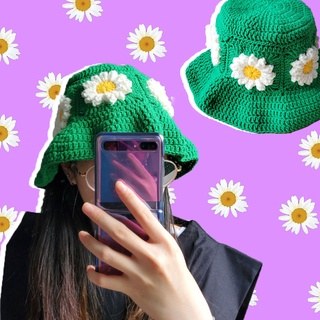 Nón bucket len hoa cúc daisy