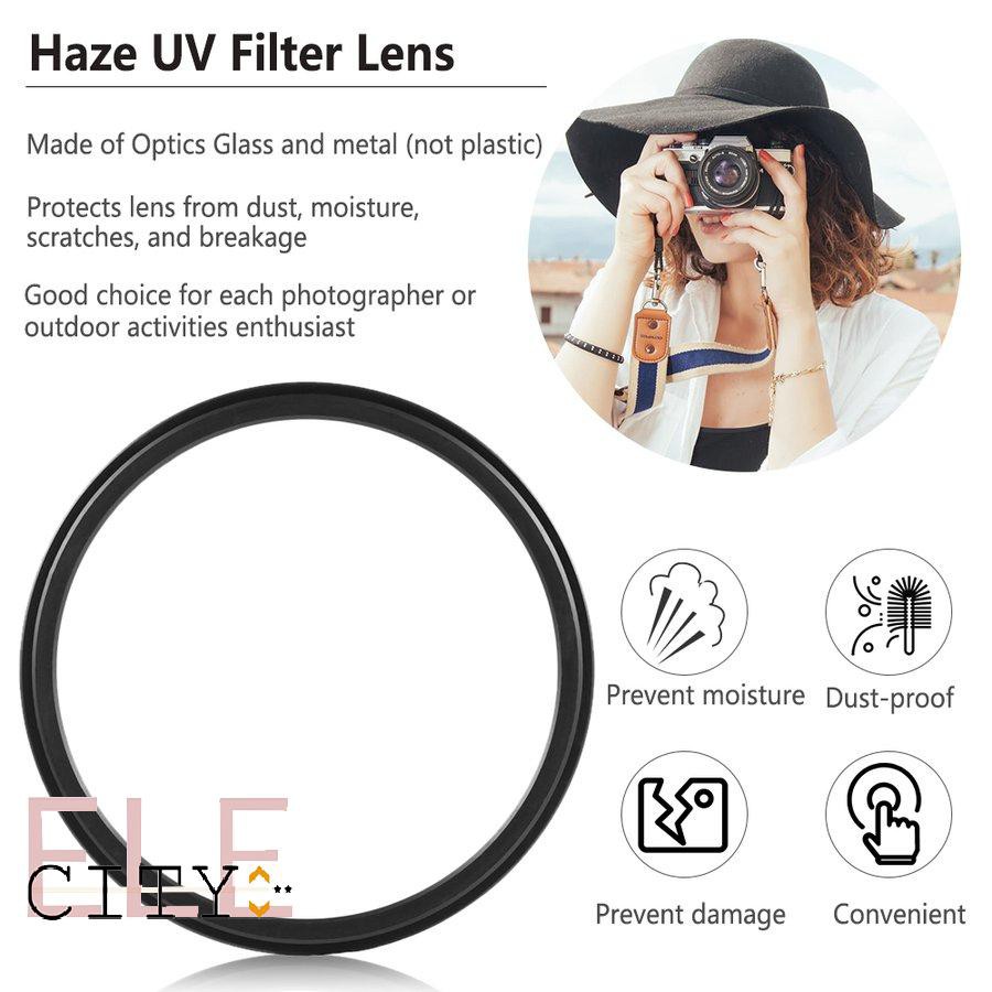 111ele} 58mm UV Ultra-Violet Haze Dslr Camera Glass metal Lens Filter Lens Protector