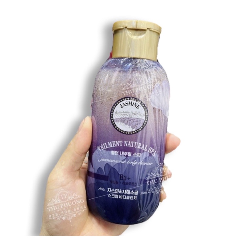 sữa tắm hạt vellment natural spa 200ml ( hương hoa nhài )