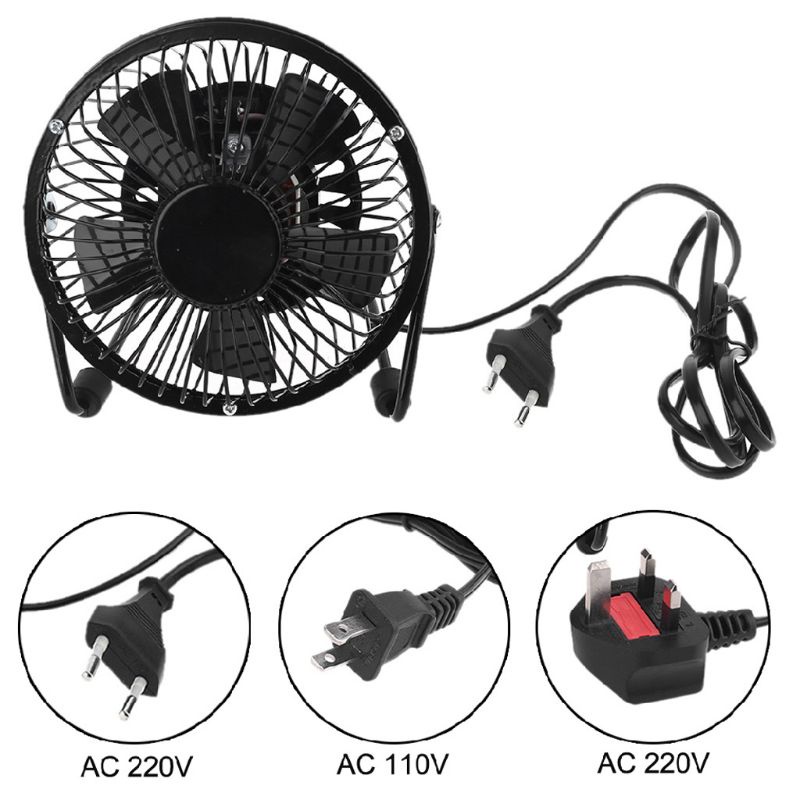 Quạt Điện Để Bàn Mini 5 inch AC 110V 220V Phích Cắm US EU Tiện Dụng