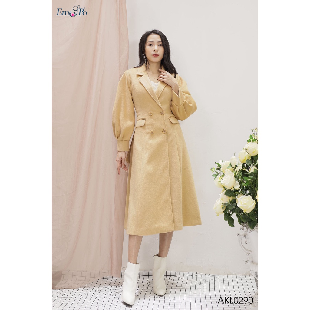 Áo khoác cổ bẻ ve Emspo đai eo rời AKL0290