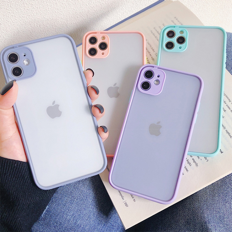 SUNTAIHO Candy Color Camera Lens Protection Matte PC Hard Phone Case For iPhone 6s 6 7 8 Plus iPhone SE 2020 11 Pro Max XR X XS MAX