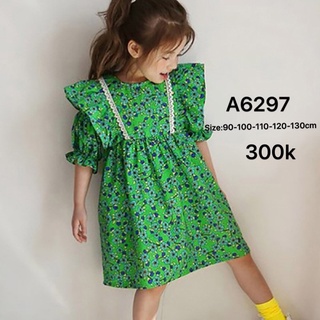 Váy bé gái hoa nhí xanh lá a6297