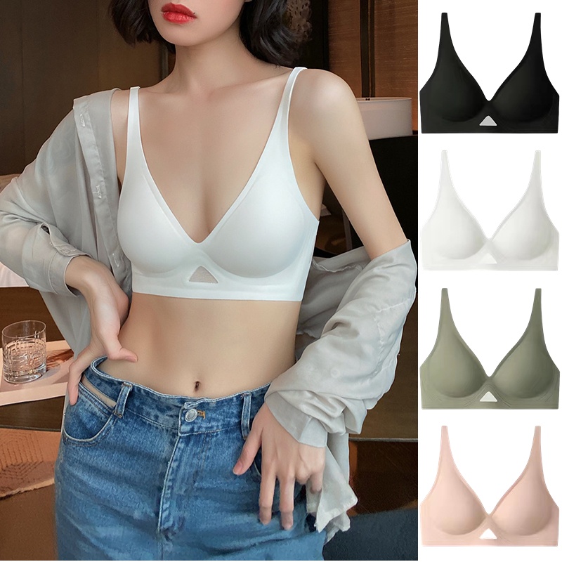 Áo Ngực Không Gọng Không Đường May Mềm Mại Thoáng Khí Thoải Mái Cho Nữ