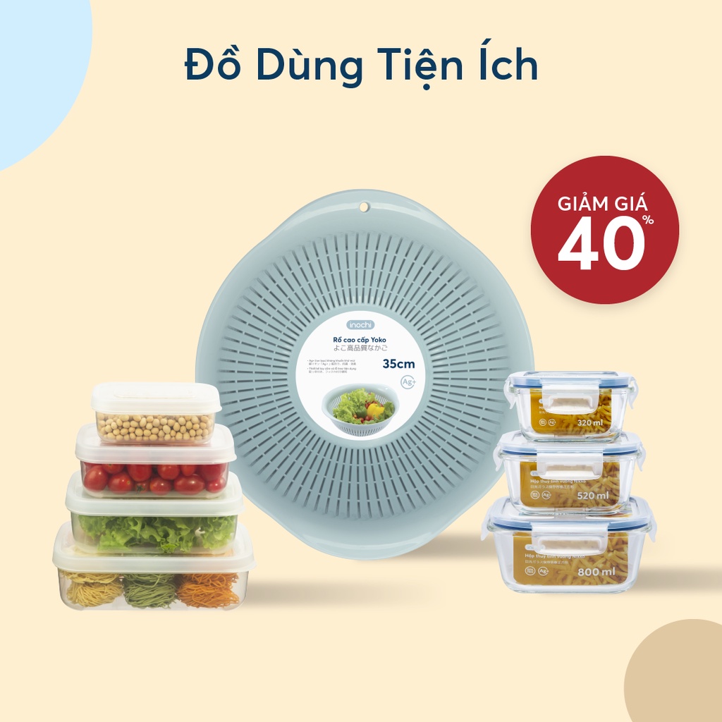 Hộp cơm thủy tinh 2,3 ngăn, hộp thủy tinh đựng thức ăn NIKKO INOCHI chính hãng