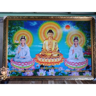 Tranh điện tam thế phật 58x78cm ttpt4