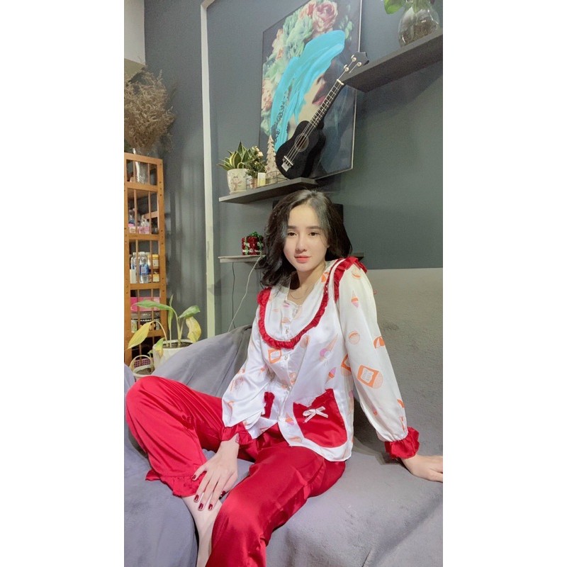 KÈM HÌNH THẬTBộ pijama bèo tiểu thư hàng cao cấp chuẩn mịn đẹp