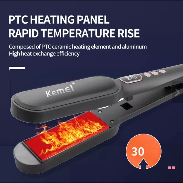 Máy Duỗi Tóc Bản Lớn Màn Hình LCD Cao Cấp Chỉnh Nhiệt Chống Rít Tóc Kemei Km 2239