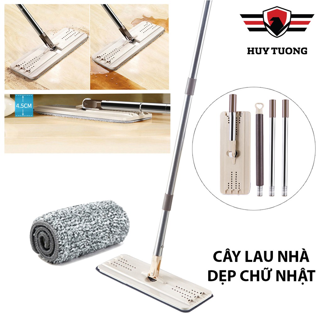 Cây lau nhà 360 độ Thái Lan inox cao cấp nhiều màu kèm bông lau nhà