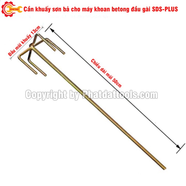 Cần khuấy sơn bả cho máy khoan betong đầu gài SDS-Plus-Mũi khuấy sơn lắp cho máy khoan betong