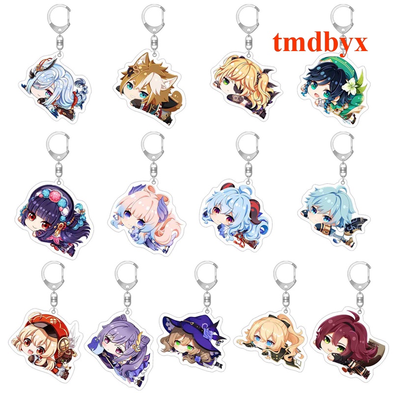 Tmdbyx Móc Chìa Khóa Bằng Acrylic Hình Nhân Vật Anime Xiao Ningguang Zhongli Hu Tao