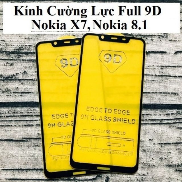 Kính cường lực Full màn 9D cho Nokia 8.1 ( Full keo màn hình )