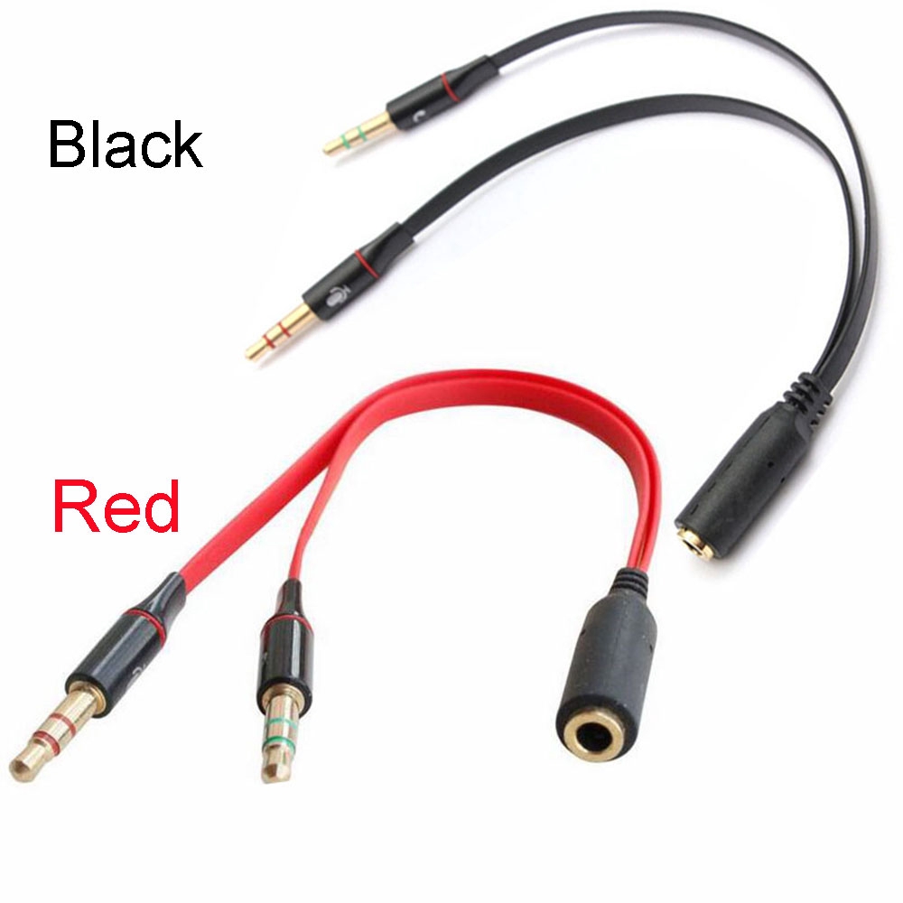 DLWLRMA 3.5mm Jack 1 Female To 2 Male Light Durable Professional Useful Universal Earphone Microphone Splitter