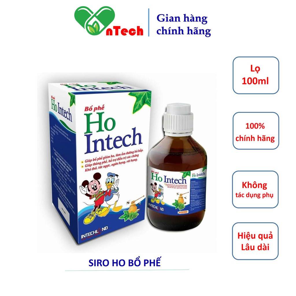 Siro bổ phế GOLDWINGS HO INTECH Giúp bổ phế giảm ho tăng cường sức khỏe đường hô hấp lọ 100ml