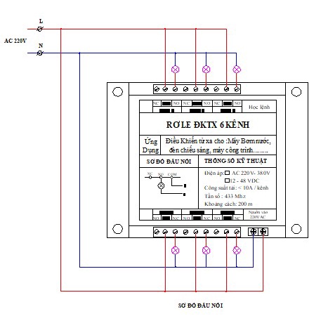 Rơ le điều khiển từ xa 6 kênh 300m