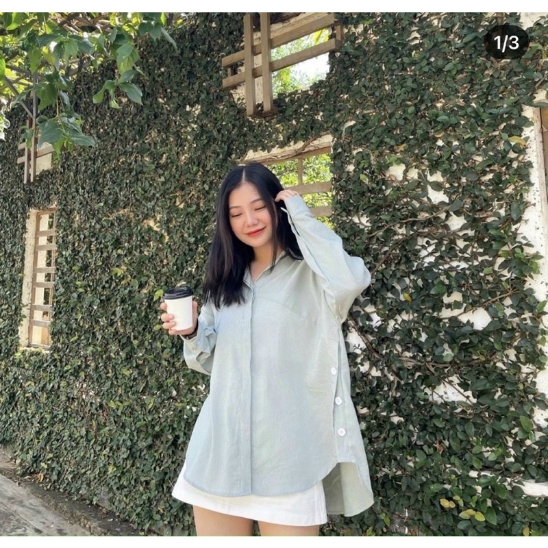 SƠMI XẺ TÀ XANH MINT