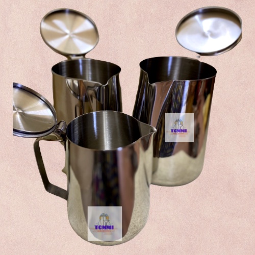 Ca Đánh Sữa Inox 304 Có Nắp 350ml 600ml 1L 1L5 2L.Ca Đựng Nước Có Nắp Ca Trà Đá Inox Pha Chế - Dụng Cụ Pha Chế