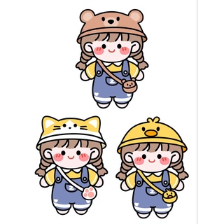 Set 2 Tấm sticker 3 miếng Yellow girl