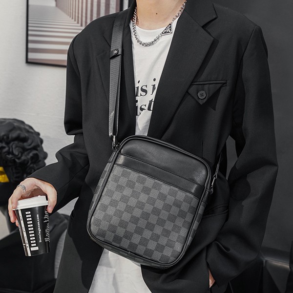 Túi Đeo Chéo Da Nam Hộp Vuông Caro Sang Trọng DNM017