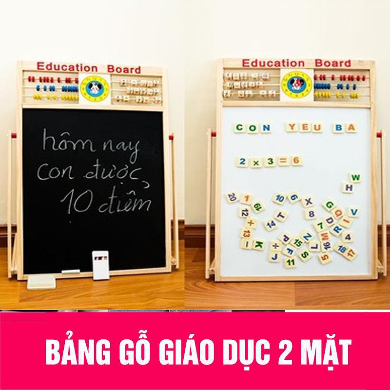 [Giảm giá] Bảng gỗ nam châm giáo dục 2 mặt cho bé học chữ cái_Hàng cao cấp