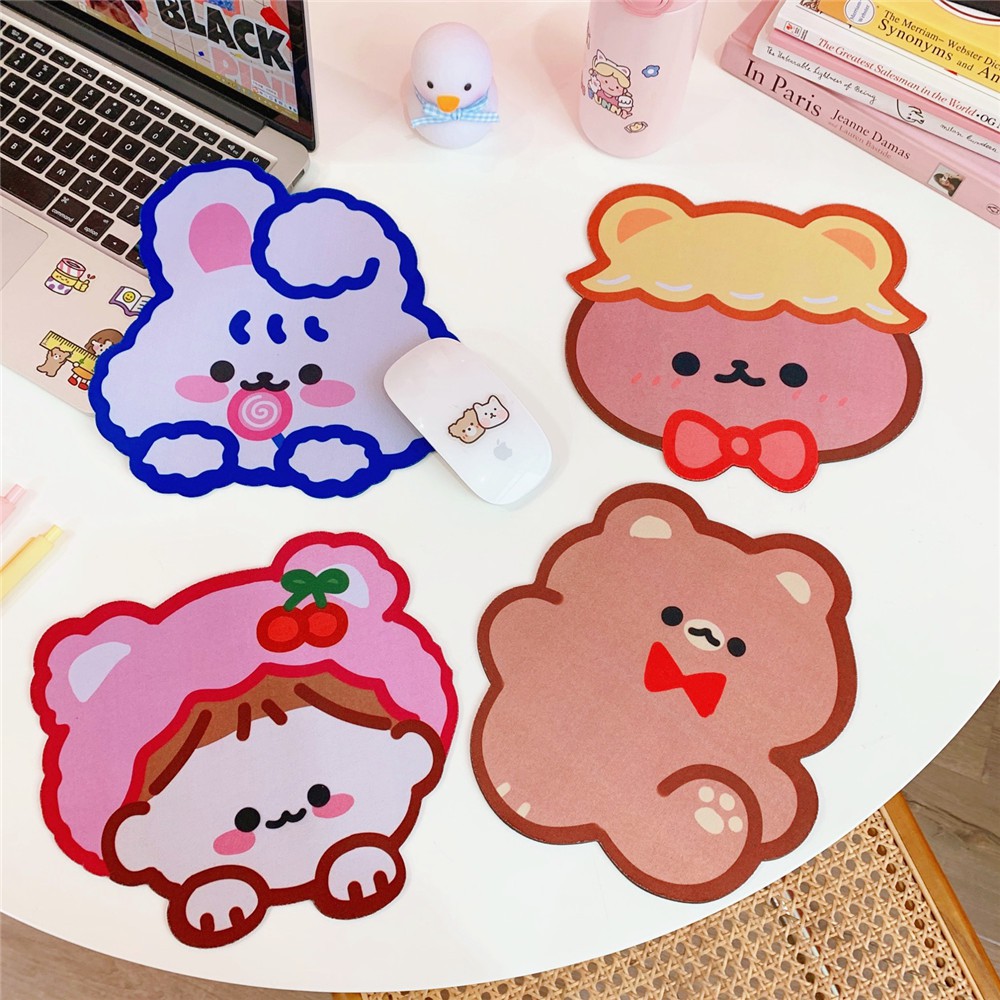 &lt;Video Review&gt;Miếng Lót Pad Chuột Silicon Chống Trượt / Thấm Thảm Lưới Hình Họa Tiết Gấu Thỏ Cute Teeci579