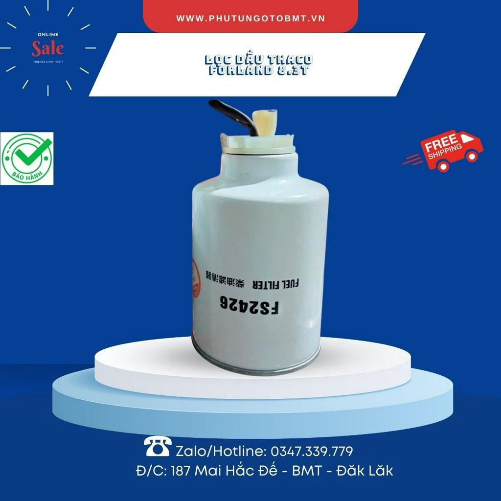 Bộ đôi Lọc nhiên liệu  xe Thaco Forland máy điện. Lọc tinh J7W00-1105350, lọc thô D5H00-1105140-FS2426