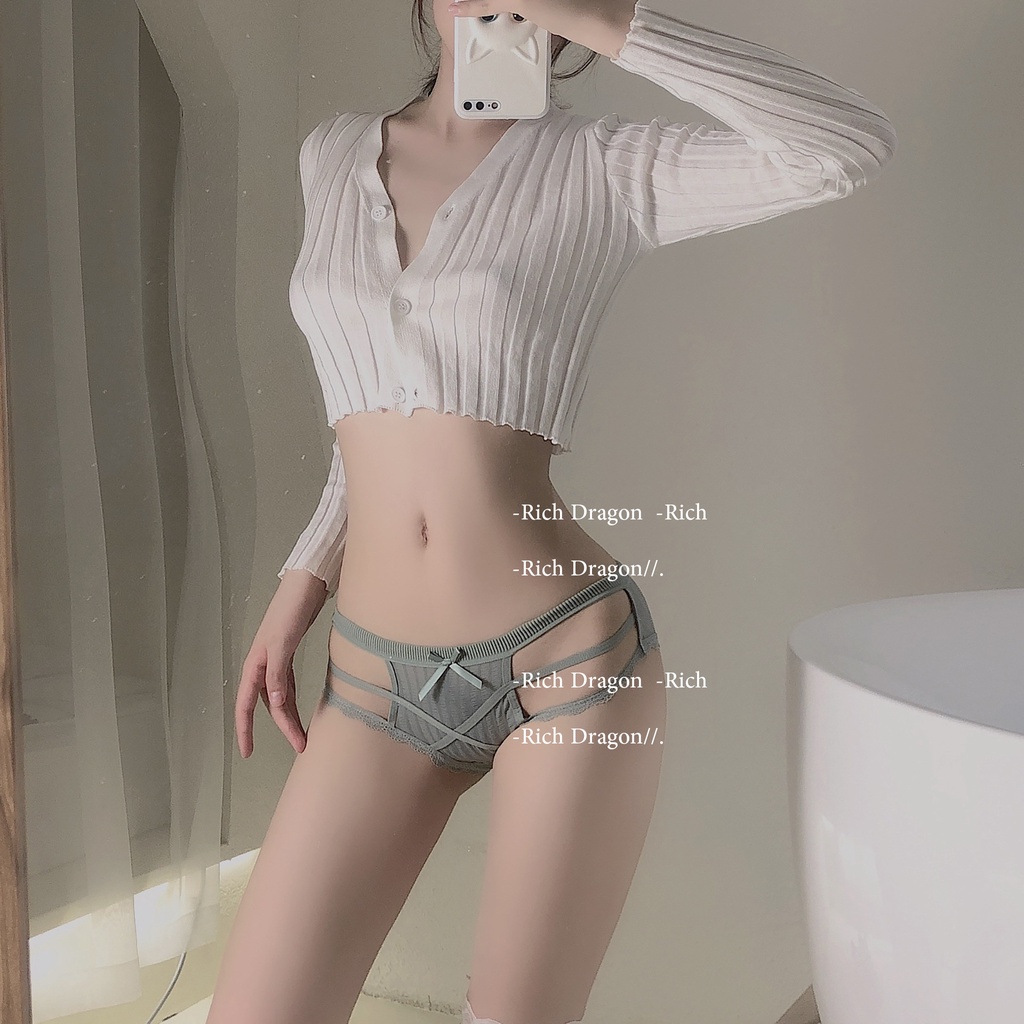 Quần Lót Nữ LEOSOXS Cotton Cạp Thấp Thiết Kế Dây Đính Nơ Gợi Cảm Phong Cách Nhật Bản