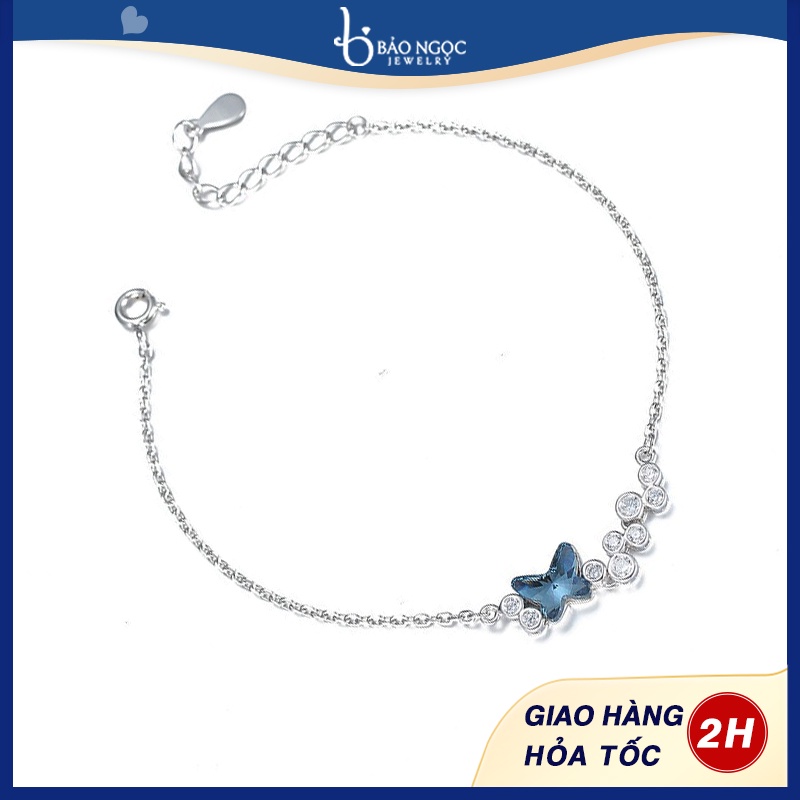 Vòng Tay Nữ Bạc S925 Hồ Điệp Đá Swarovski Sáng Trọng L2563 - Bảo Ngọc Jewelry