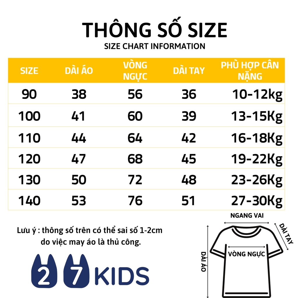Áo thun dài tay bé trai 27Kids thu đông nam 100% Cotton cho trẻ từ 2-10 tuổi BLTS4