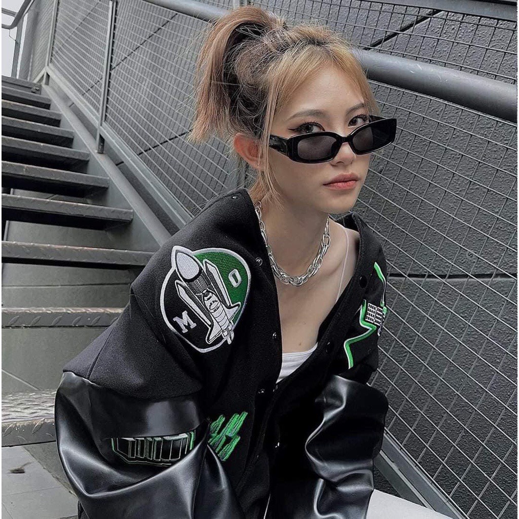 Áo Khoác Bomber - áo Bomber Nỉ Phối Tay Da Chữ M Form Rộng Hot Trend | BigBuy360 - bigbuy360.vn