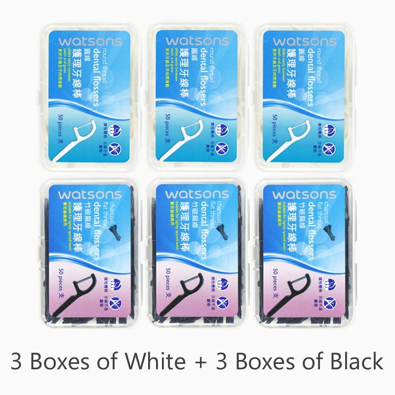 Watsons Hộp 50 Que Sợi Nha Khoa Chăm Sóc Răng Miệng