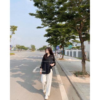 Sơ mi trơn oversize TSW (ảnh thật)