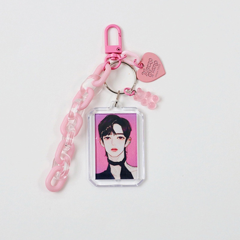 Ví Đựng Thẻ Bằng Acrylic Hình Gấu KPOP Kèm Móc Khóa DIY