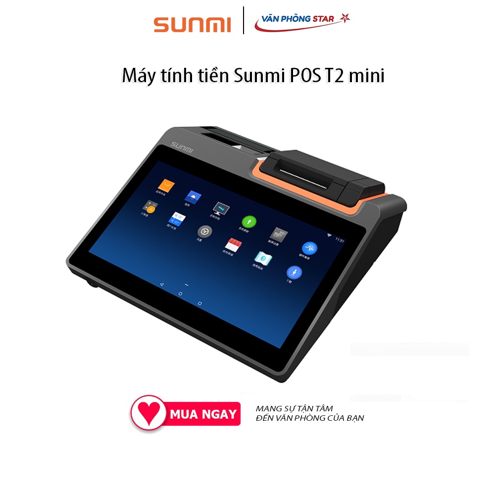 Máy POS T2 Mini - L1320 tích hợp máy in nhiệt hỗ trợ thanh toán qua nhiều hình thức RAM 1GB + ROM 8GB