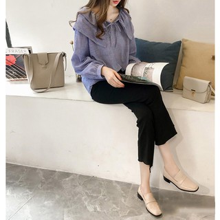 Áo sơmi cổ bèo tầng