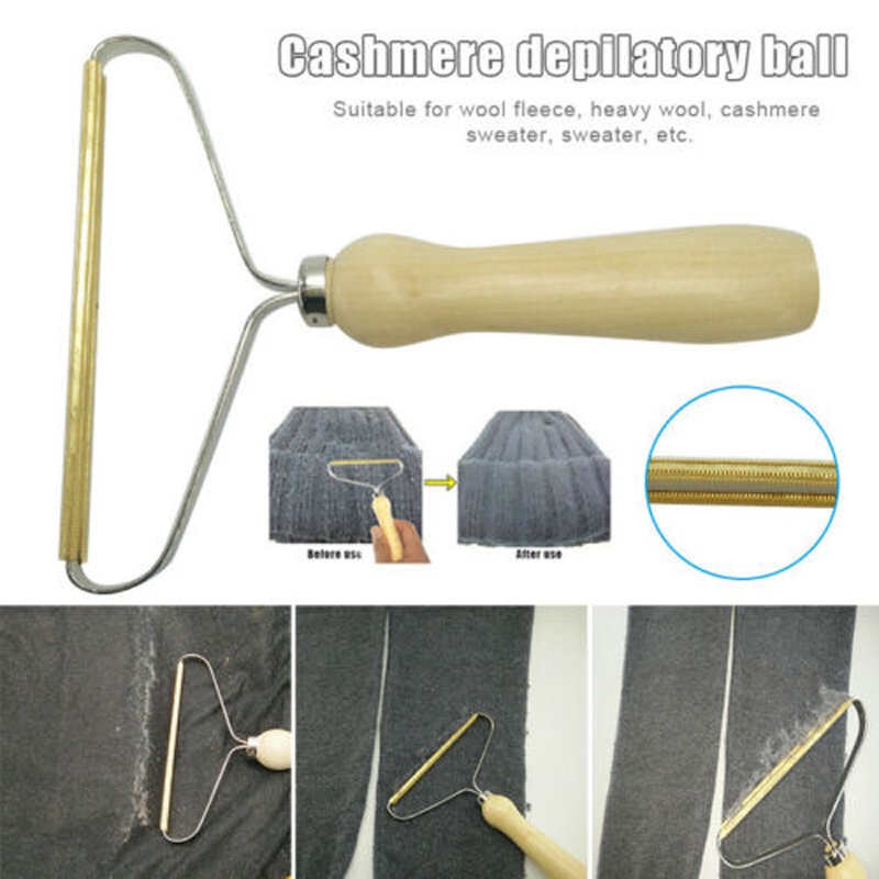 1 Dụng Cụ Loại Bỏ Xơ Vải Đầu Đồng Cán Gỗ Mới