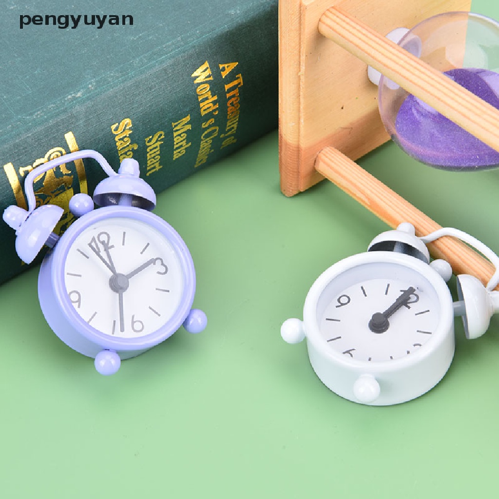 [pengyuyan] Đồng Hồ Báo Thức Điện Tử Mini Hình Tròn Hai Chuông [Mới]