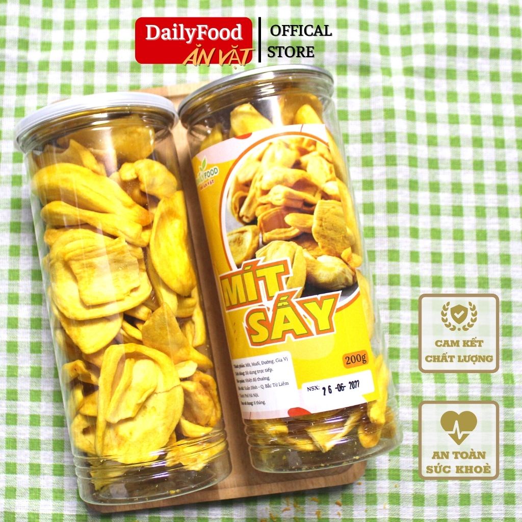 Mít sấy ⚡️ Mít thái sấy khô DailyFood chính hãng đồ ăn vặt dùng trực tiếp như Snack siêu hấp dẫn, giòn rụm, thơm ngon