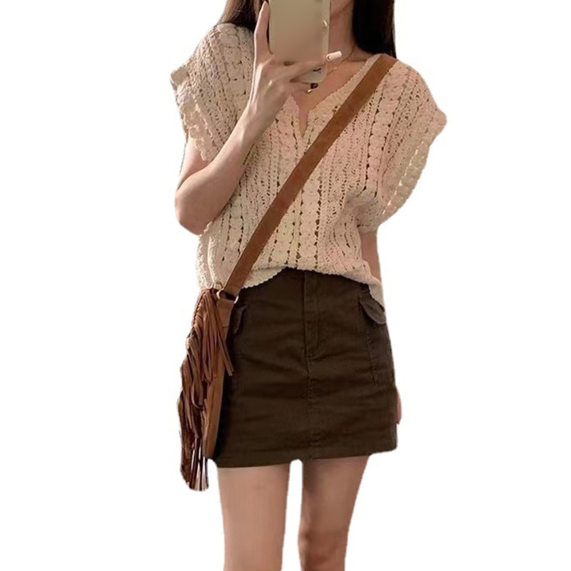 Áo Len Không Tay Dáng Rộng Phong Cách Retro Thời Trang Mùa Hè Quyến Rũ Dành Cho Nữ