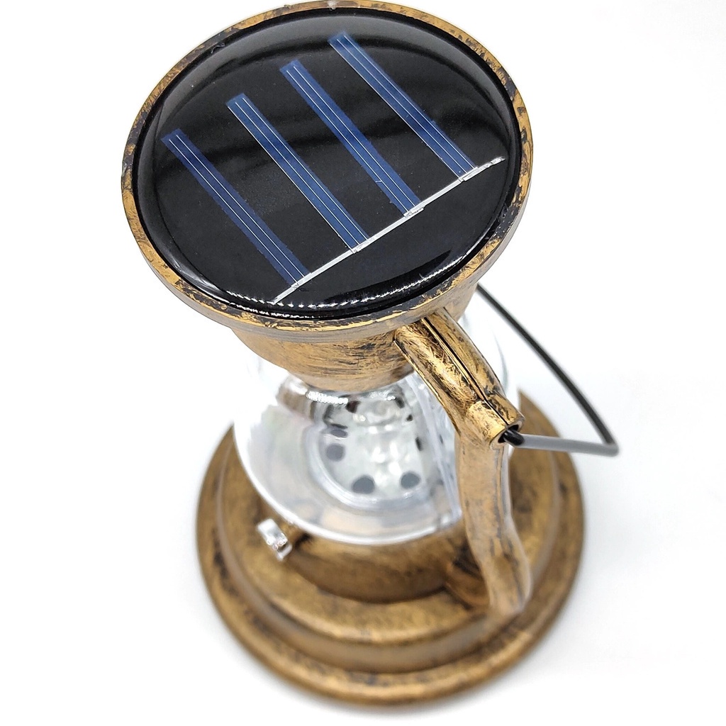 Retro LED đèn dầu năng lượng mặt trời đèn ngựa ngoài trời đèn chùm sân vườn điện miễn phí