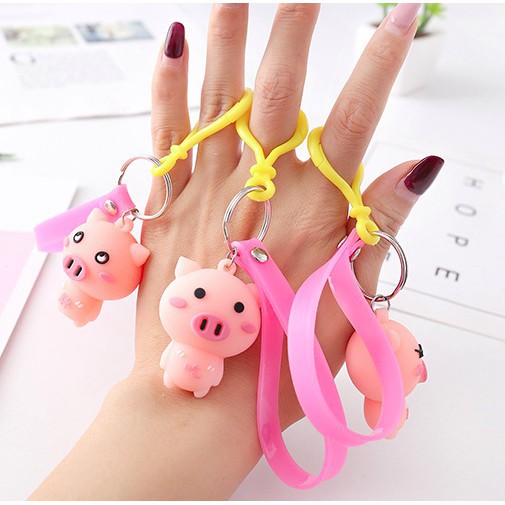 Móc khóa heo hồng đáng yêu -Móc chìa khóa Piggy siêu cute Duashop