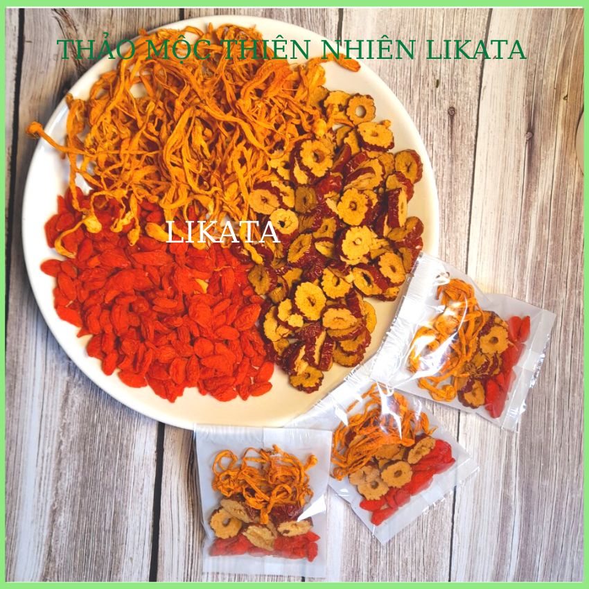 Đông Trùng Hạ Thảo Táo Đỏ Kỳ Tử gói 10gr LIKATA Chống Lão Hóa, Tăng Sức Đề Kháng, Phục Hồi Sức Khỏe