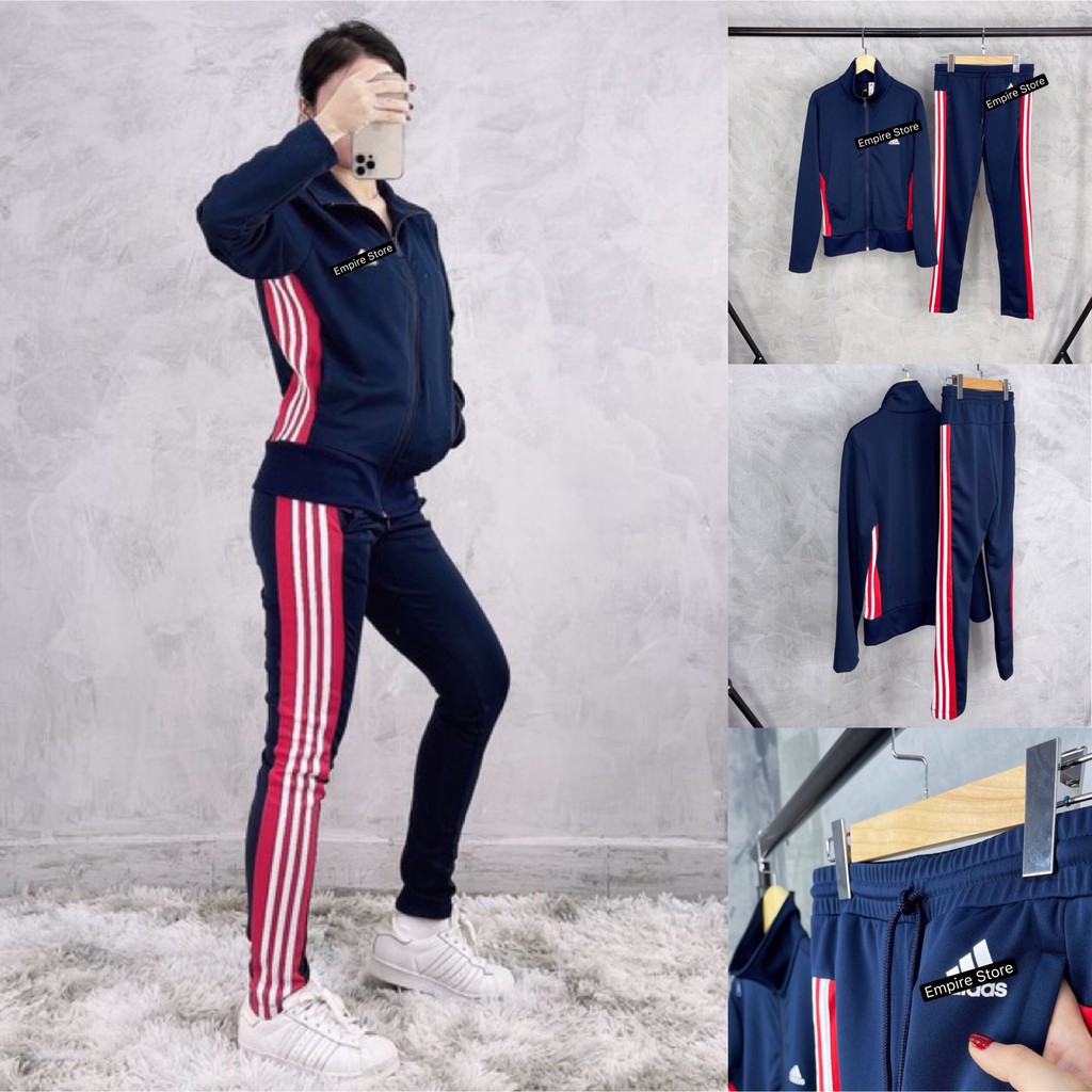 Bộ thể thao Nữ Adi.das Team Sports Tracksuit Navy XUẤT DƯ FULL TEM TAG CODE