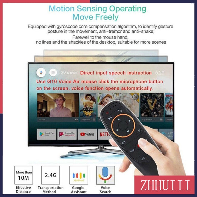 Điều Khiển Từ Xa JT G10S ABS + Nút Silicon 2.4GHz Điều Khiển Bằng Giọng Nói Cho TV Thông Minh PC