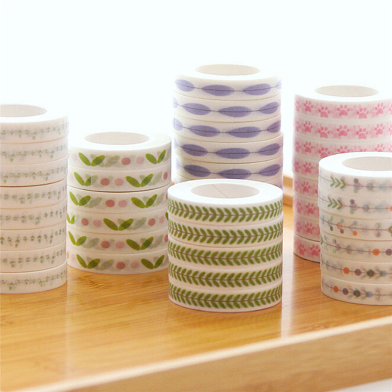 Băng Dính Washi Tape Trang Trí Kích Thước 7mm X 10m