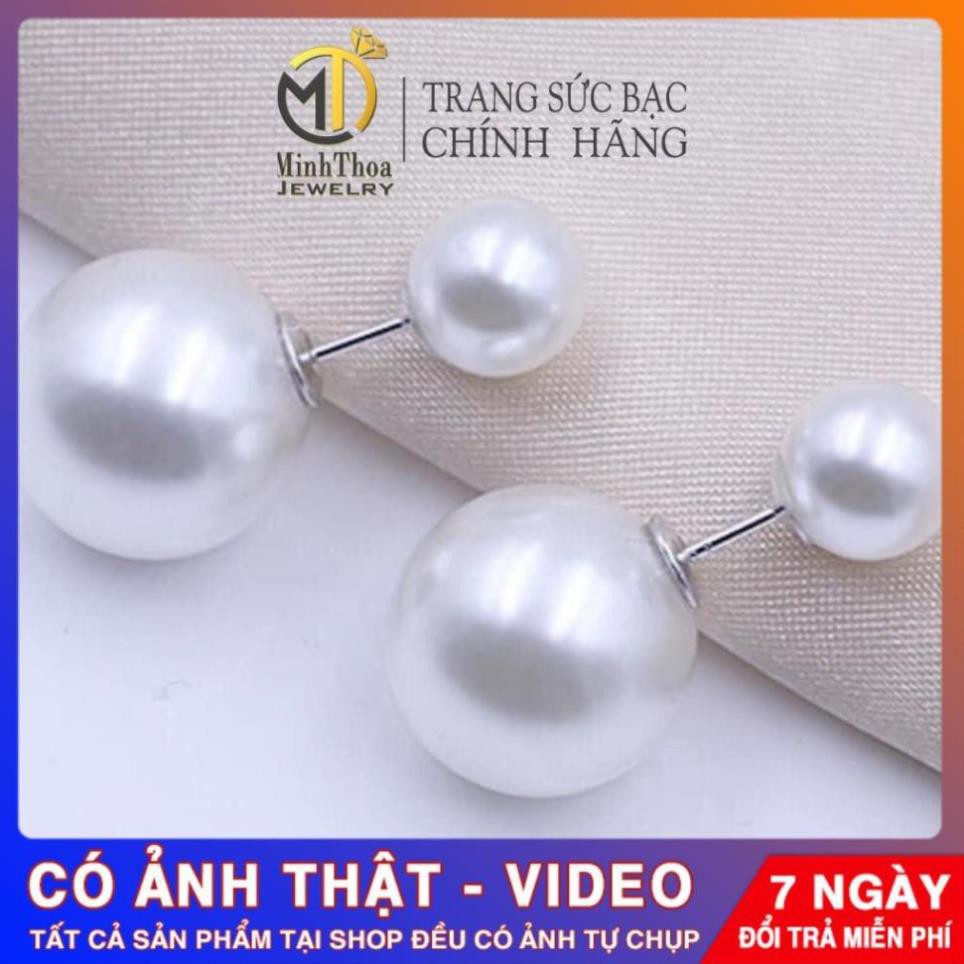 Bông tai nữ bạc đẹp,hoa tai kiểu khuyên dior tròn bạc ta,trang sức Tuấn Thoan Jewelry